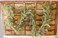 6' Faux Frosted White Spruce and Pinecone Garland