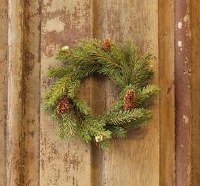 4.5" Opening Faux White Spruce and Pinecone Candle Ring