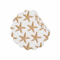 17" Round Sandbridge Stars Reversible Scallop Placemat