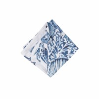 20" Square White and Blue Coast Shells Cloth Napkin