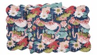 14" x 51" Blue and Pink Flamingo Lagoon Quilted Table Runner