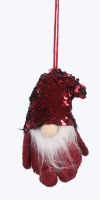 5" Red Sequin Hat Gnome Ornament