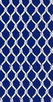 9" x 5" Navy and White Net Knots Guest Towels