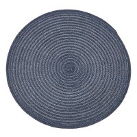 15" Round Two-toned Blue Urban Woven Placemat