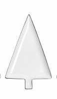 6" White and Silver Ceramic Tree Serving Dish