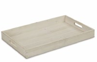 12" x 20" Whitewashed Wood Tray With Handles