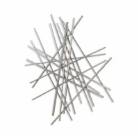 35" Silver Metal Rods Abstract Panel Wall Art