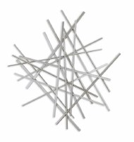 29" Silver Metal Rods Abstract Panel Wall Art