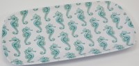 8" x 16" Turquoise Seahorse Melamine Serving Tray