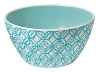 6" Round Turquoise Trellis Melamine Bowl