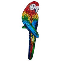 23" Multicolor Mosaic Parrot Wall Plaque