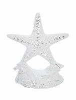 10" Distressed White Starfish Door Stop