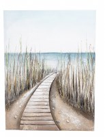 32" x 24" 3D Beach Path Canvas Wall Art