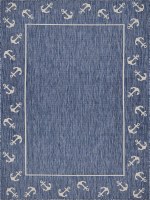 1.10' x 3' Navy Anchors Rug