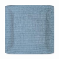 Pack of 8 7" Square Blue Canvas Embossed Paper Plates