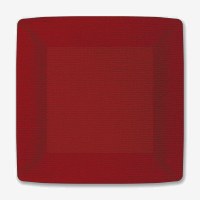 Pack of 8 7" Square Red Canvas Embossed Paper Plates