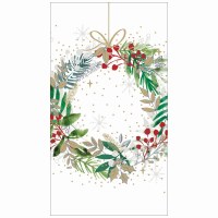 5" x 8" Festive Wreath Guest Towels