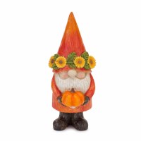 6" Orange Polyresin Pumpkin Gnome
