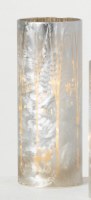 10" LED Silver Frosted Glass Winter Scene Pillar Candleholder