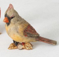 5" Yellow and Brown Polyresin Female Cardinal Figurine