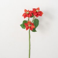 25" Faux Mini Red Poinsettia Spray