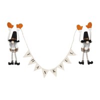 58" Thankful Banner Held By Black Hat Weighted Fall Gnomes by Mud Pie