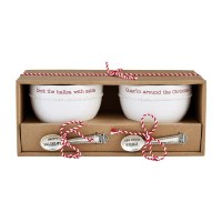 Set of 2 4" Round Guac and Salsa Dip Bowls With Spoons by Mud Pie
