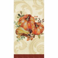 8" x 4" Pumpins & Gourd With Burgundy Band Guest Towels