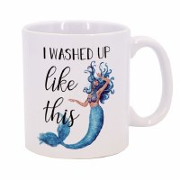 20 oz Washed Up Like This Blue Mermaid Ceramic Mug
