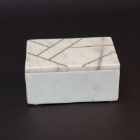 White Marble and Gold Bars Box
