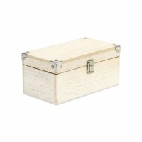 5" x 10" Whitewash Wood Storage Box With Metal Latch and Corners