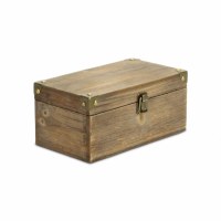 6" x 10" Brown Woven Wood Storage Box With Metal Latch