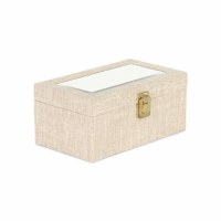 Small Beige Mirror Top Box