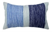 12" x 20" Light and Dark Blue Monochramatic Striped Outdoor Pillow