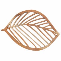 Large Openwork Wood Leaf Trivet