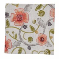 20" Square Coral Flower Cara Fabric Napkin