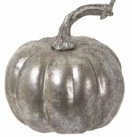 4" Round Platinum  Pumpkin Fall and Thanksgiving Decoration