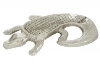 16" Silver Metal Alligator Serving Dish