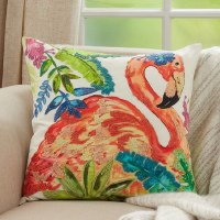 20" Square Pink Flamingo Pillow