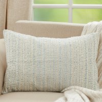 16" x 24" Aqua Woven Lumbar Pillow