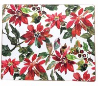 13" x 16" Red Poinsettia Hardboard Placemat