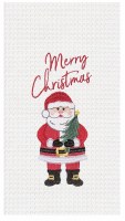 27" x 18" Merry Christmas Santa Waffle Weave Kitchen Towel