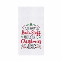 27" x 18" Bake Stuff and Christmas Music Flour Sack Kitchen Towel