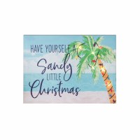 12" x 16" LED Sandy Little Christmas Palm Tree Lights Wall Canvas