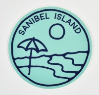 Sanibel Island Beach Umbrella Sticker