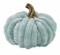 6" Round Small Aqua Plush Pumpkin Fall and Thanksgiving Decoration