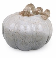 7" Round Large Gray Glass Twilight Pumpkin Fall and Thanksgiving Decoration