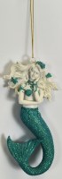 6" Blue Teal Polyresin Mermaid Ornament