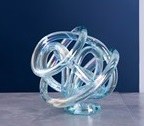 4.5" Light Blue Glass Knot Orb