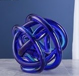 5.9" Dark Blue Glass Knot Orb